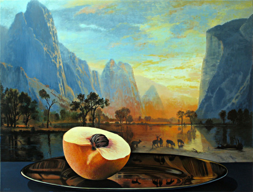 Peach Half with Valley of Yosemite