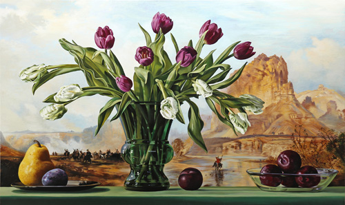 Tulips with Green River