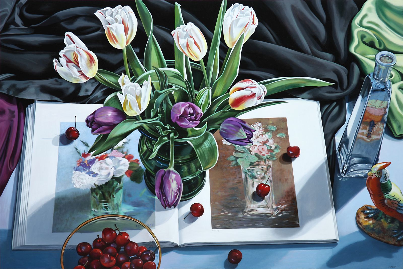 Tulips with Book on Manet